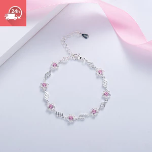Vòng tay nữ đá zircon hoa anh đào, đa chức năng thời trang