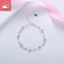Vòng tay nữ đá zircon hoa anh đào, đa chức năng thời trang