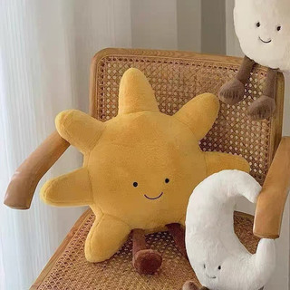 【BabyJoy】Đồ chơi nhồi bông hình mặt trăng và mặt trời,chất liệu nhồi cao cấp mềm mại,Món quà sinh nhật tuyệt vời