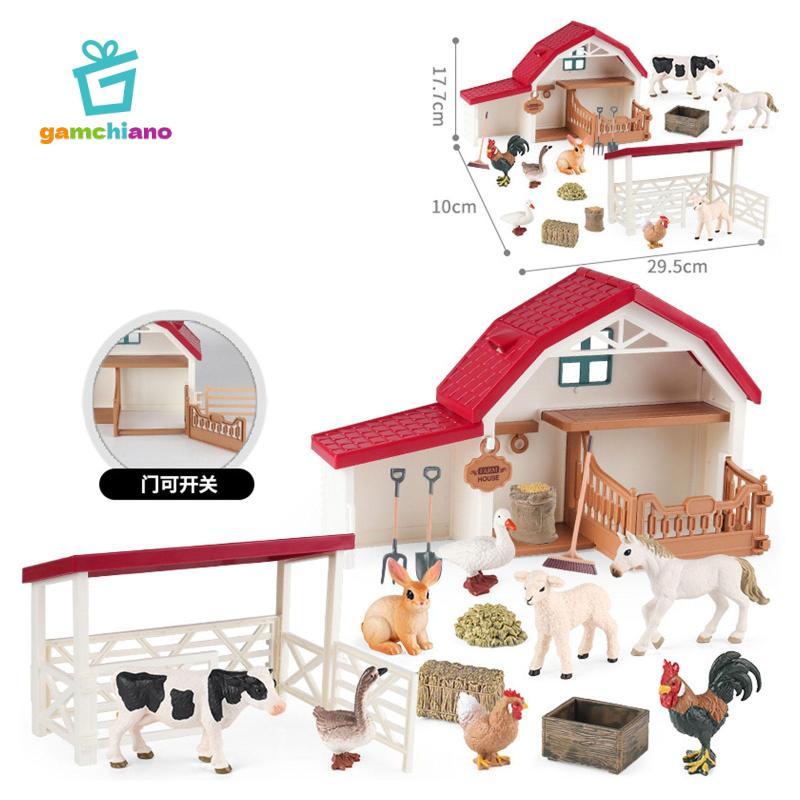 Nhựa Mini Nông Dân Các Bức Tượng Nhỏ Thực Tế Gia Cầm Trang Trại Động Vật Playset Đồ Chơi Thu Nhỏ Cho Nhà Búp Bê Bộ