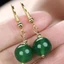 Ｂông tai đá mã não xanh chalcedony trong suốt