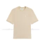 Áo thun cổ điển nam nữ bằng cotton nguyên chất, thiết kế cùng màu với đường thêu tay ngắn, phù hợp mặc hàng ngày.