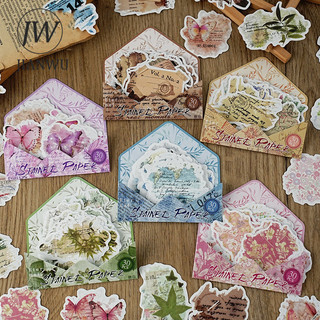 JIANWU Vết Ghi Chú Series Vintage Cây Hoa Từ Tiếng Anh Phong Cảnh Chất Liệu Cắt Dán Sáng Tạo Tạp Chí Văn Phòng Phẩm