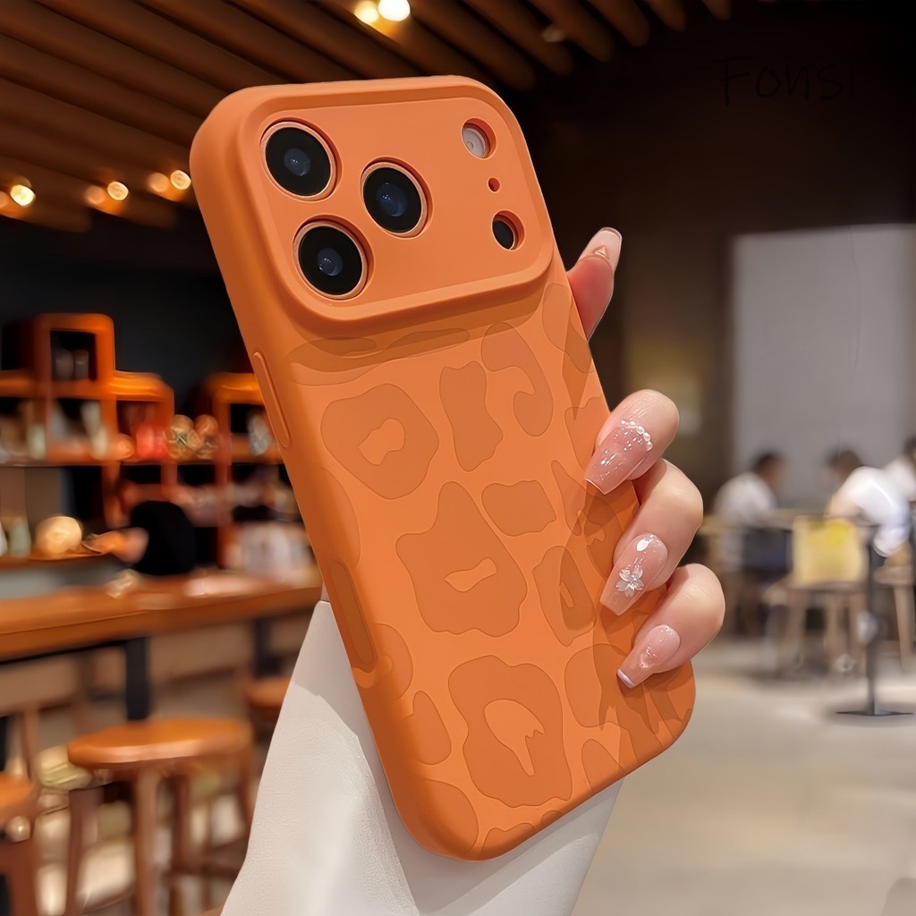 Ốp Silicon Lỏng Da Báo Mới Bảo Vệ Nút Camera Toàn Diện Cho iPhone 17 16 15 14 13 12 Pro Max