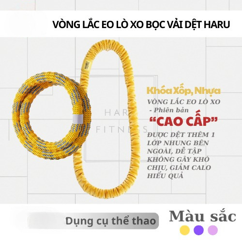 Vòng Lắc Eo Lò Xo Bản Xịn Bọc Vải Dệt - Giảm Calo Hiệu Quả, Eo Thon, Chuyên Dụng 1.7kg/2.3kg HR83