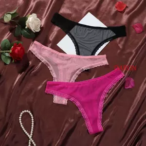 DARON Lưới Sheer Ren Thông, Quần Đùi Lưới Trong Suốt Eo Thấp Nữ, Ngọt Ngào Một Mảnh Thân Thiết Rỗng Lãng Mạn Quần Lót Nữ Bé Gái