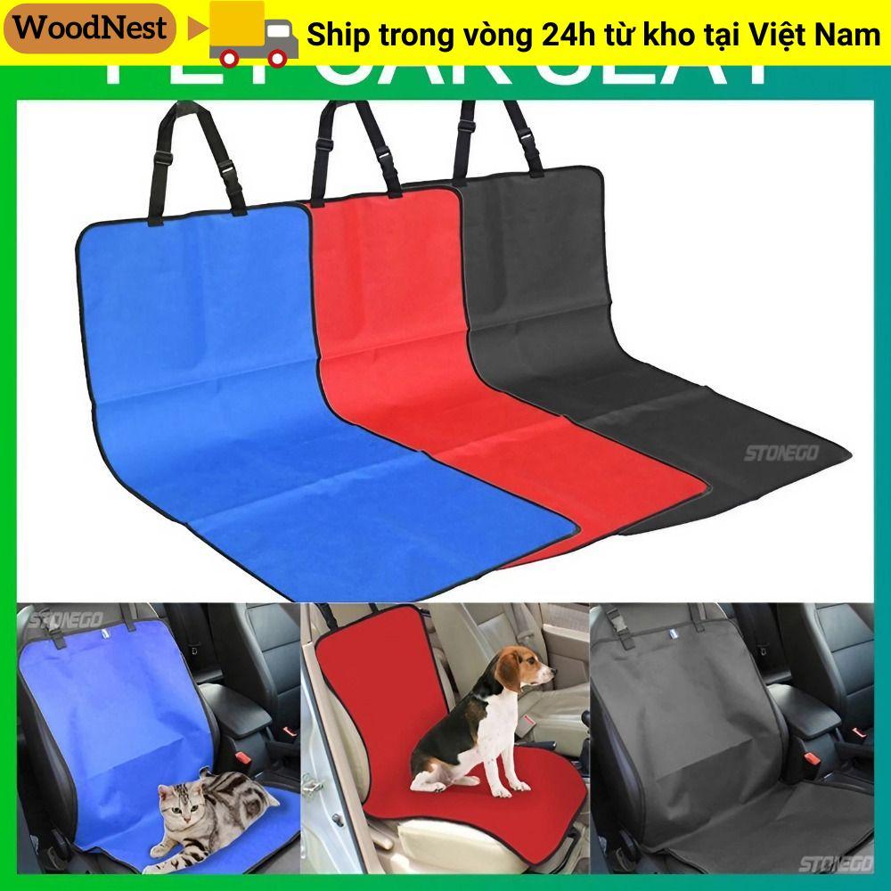 Thảm lót ghế sau WOODNEST, Tấm lót ghế cho thú cưng ô tô đa năng chống bụi bẩn, Thảm bảo vệ thú cưng màu trơn cho chó mèo