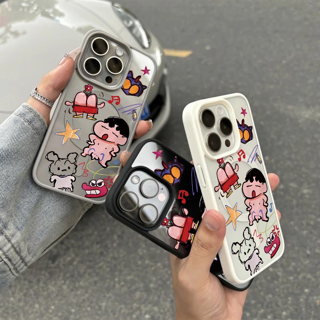 ốp lưng iphone Crayon Shin-chan hát bằng nam châm Cho Iphone 17 11 12 13 14 15 Iphone 16 7 xs xr Pro Max Plus