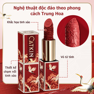 CATKIN Rouge Khắc Son Môi (Lâu Dài Son Bóng Sắc Tố Cao Son Môi Chống Thấm Nước Họa Tiết Mờ)