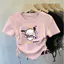 Pochacco Hoạt Hình In Hình Bé Gái Áo Thun Dây Rút Thiết Kế Thường Ngày Tay Ngắn Cổ Tròn Trẻ Em Top