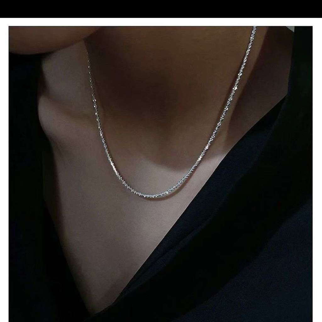 [Lấp Lánh Như Kim Cương Nhỏ / Tóc Chống Nhọn] Dây chuyền súp lơ nâng cấp, vòng cổ siêu mịn đầy sao, vòng cổ xương đòn thanh tao, dây chuyền trơn dành cho nữ, -caihua