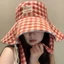 YOI Mũ câu cá Plaids sành điệu có thể đảo ngược Mũ ngư dân có thể điều chỉnh dành cho nữ