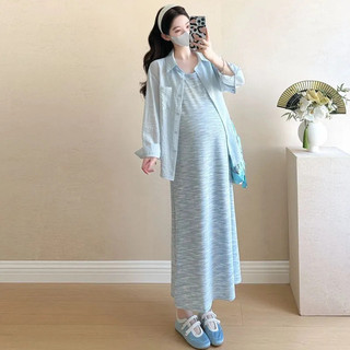 Váy bà bầu mùa hè 2026 mỏng dáng rộng, họa tiết Tie-Dye mát mẻ
