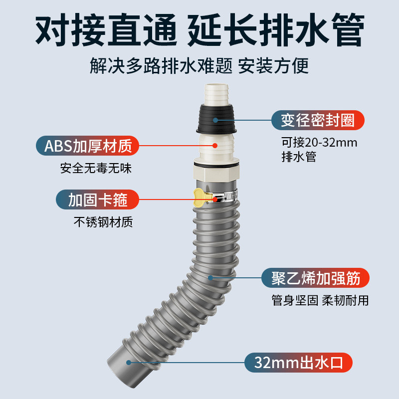 Máy Giặt Thoát Nước Tee Khớp Y-Loại Ống Nối Dài Nhà Bếp Phòng Tắm Kép Hai Trong Một Ống Thoát Nước Đa Năng