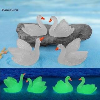 DIAPER & CORED 1Pc Dạ Quang Thiên Nga Mini Micro Phong Cảnh Trang Trí Nhựa DIY Nhà Búp Bê Trang Trí Nhà YTH