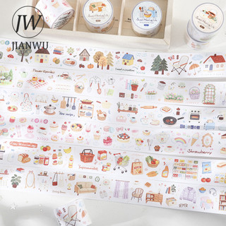 JIANWU Ngọt Chữa Bệnh Cuộc Sống Series Vintage Bánh Cây Hoa Nhà Vật Liệu Phong Cảnh Cắt Băng Sáng Tạo DIY Tạp Chí Văn Phòng Phẩm