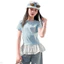Bé Gái Phiên Bản Hàn Quốc Xù Áo Thun Tay Ngắn Mùa Hè Trẻ Em Cổ Tròn Slim-Fit Top