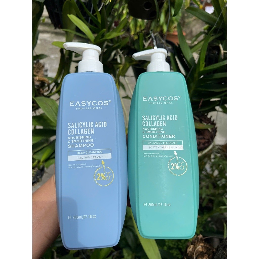 Combo Dầu Gội Xả Collagen EASYCOS 800ML Sạch Gàu Nấm, Kiềm Dầu, Dưỡng Ẩm và Phục Hồi Tóc Hư Tổn
