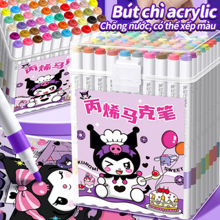 Bút acrylic marker giá tốt 24/36/48 màu – Dành cho trẻ em, dễ sử dụng, an toàn, khô không bị lem.