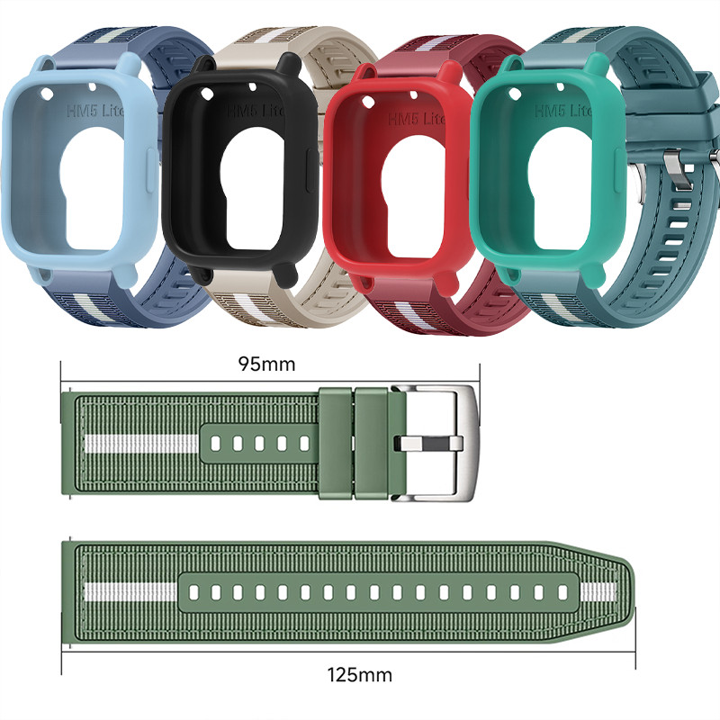 Dây đeo silicon + vỏ cho Redmi Watch 5 Active / 5Lite vỏ bảo vệ vòng đeo tay dây đeo đồng hồ