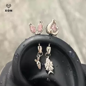 1 Chiếc Tai Mèo Hình Flash Zircon Trái Tim Mặt Dây Chuyền Xương Tai Bông Tai Móng Tay Cho Nữ Phụ Kiện Xuyên Cơ Thể Hợp Thời Trang [Mina]