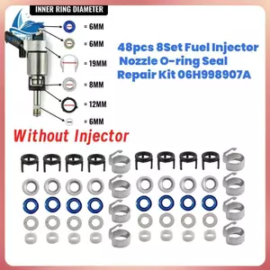 48 Cái / 8 Bộ Bộ Dụng Cụ Sửa Chữa Vòng Chữ O Kim Phun 06H998907A cho A3 A4 A5 A6 Q5 Golf CC 1.8 2.0T 06J998907A
