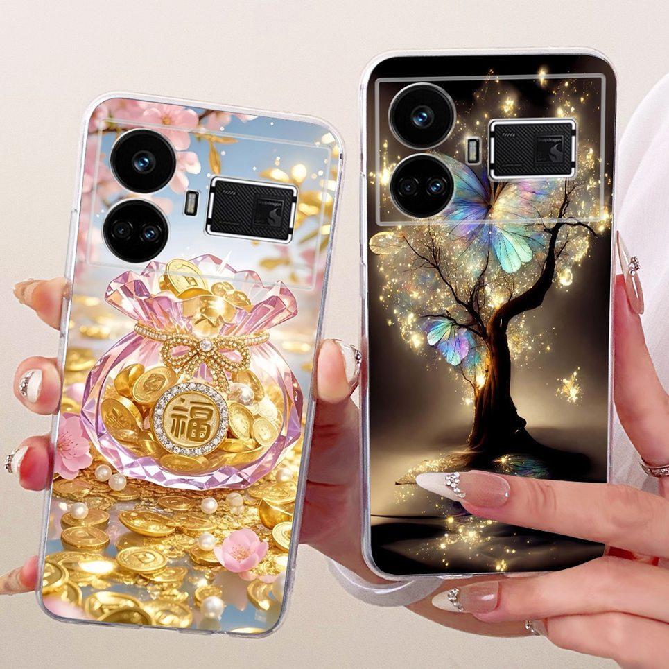 Dragon Cut Phim Hoạt Hình Mèo Vỏ Cho Realme GT5 240W GT 5 5G RMX3820 RMX3823 Vỏ Điện Thoại Silicon Mềm Trong Suốt Sư Tử Hổ