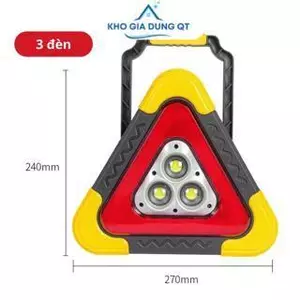 Đèn LED Cảnh Báo Dừng Đỗ Xe ÔTô Khẩn Cấp, Đèn Tam Giác Size Lớn (Với 3 LED, Sạc Năng Lượng Mặt Trời