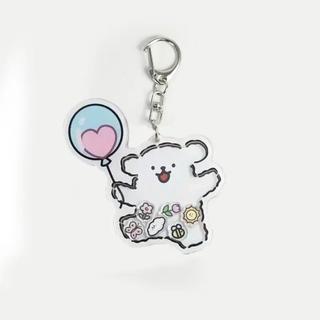 Shake Ball Line Puppy Keychain Hanger Cartoon Shake Football Key Ring Creative Rocking Tennis Lovers Flower Keychain