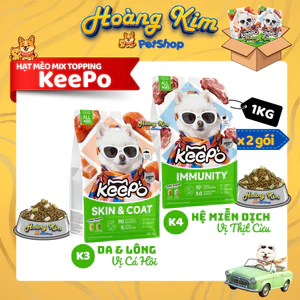 Thức Ăn Cho Chó Mọi Lứa Tuổi Keepo K3 K4 Gói 1KG – Hạt Mix Thịt Sấy Đông Khô Freeze-Dried
