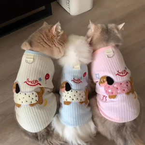 Mới Chống Rơi Thoáng Khí Quần Áo Mèo Dễ Thương Trang Phục Mèo Hoạt Hình Áo Vest