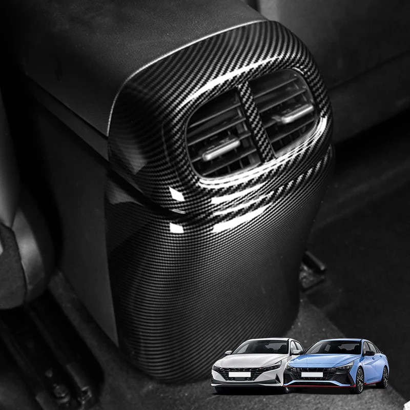 Dành Cho Xe Hyundai Elantra CN7 N Line / CN7 Phụ Kiện Xe Hơi Nội Thất Sợi Carbon ABS Ghế Sau AC Lỗ Thông Hơi Khung Cửa Thoát Khí Bao Viền