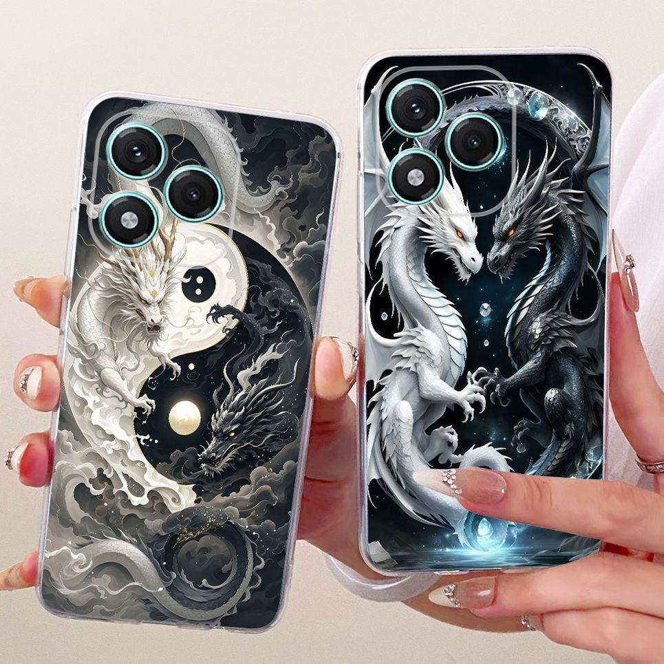 Ốp Silicon Mềm Trong Suốt Cho Honor 400 Lite 400 pro Ốp Điện Thoại Honor400 Cover Hoạt Hình Mèo Rồng Hoa Bướm Họa Tiết