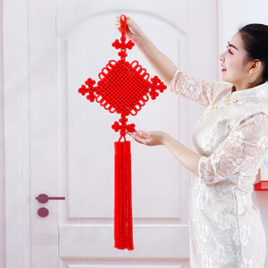 Handmade Đỏ Trung Quốc Nút Thắt Mặt Dây Chuyền Kích Thước Nhỏ Phòng Khách Kích Thước Lớn Nút An Toàn Đồng Tâm Nút Trang Trí Nội Thất Mới