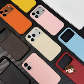 Ốp Điện Thoại Da PU Thẩm Mỹ Cho iPhone 17 Pro Max Air 16E 16 Pro Max 16 Plus 15 Pro Max 17ProMax 16ProMax 15ProMax Macaron Màu Vỏ Mềm Mờ Dễ Thương Chống Rơi