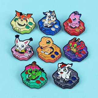 8 Cái / bộ Anime Hoạt Hình Digimon Hình Thú Cưng Kim Loại Huy Hiệu Dễ Thương Quần Áo Ba Lô Trang Trí Pin