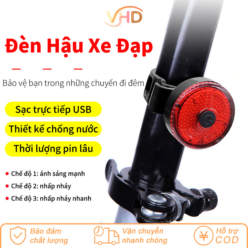 Đèn Hậu Xe Đạp Sạc USB - IPX6 Chống Nước, Đèn LED Cảnh Báo An Toàn Cho Đạp Xe Ban Đêm, Phụ Kiện Chiếu Sáng & Bảo Vệ