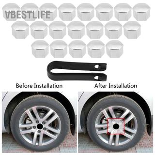 VBESTLIFE Keenso 20 Chiếc 17mm HubCaps Đa Năng Ô Tô Xe Lốp Bánh Xe Trung Tâm Có Chốt Giờ Đai Ốc Bu Lông Vít Nắp Bạc