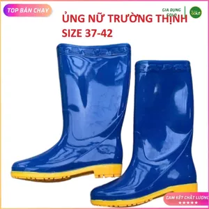 Ủng lao động màu xanh đế vàng cứng size 38-42, ủng đi mưa, ủng lửng, ủng trường thịnh