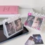 QEARY Flip Up Photocard Giá đỡ, Thẻ thần tượng 3 inch Khung ảnh để bàn trong suốt, Trái tim tình yêu bền bỉ PET Cat Dog Album ảnh Trang trí nội thất