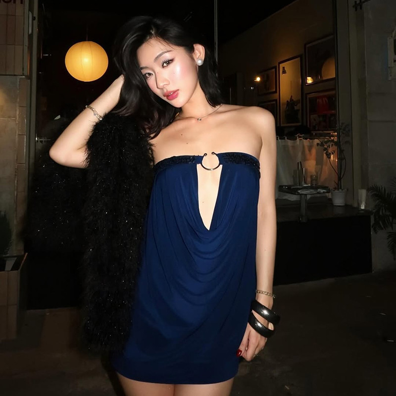 Đầm nữ bodycon sequin lưng không tay, phù hợp dạ hội