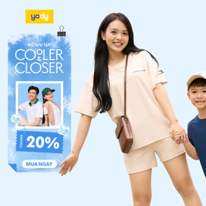 Bộ đồ nữ mặc nhà in chữ YODY sợi cotton tự nhiên thân thiện với da WCST25S064