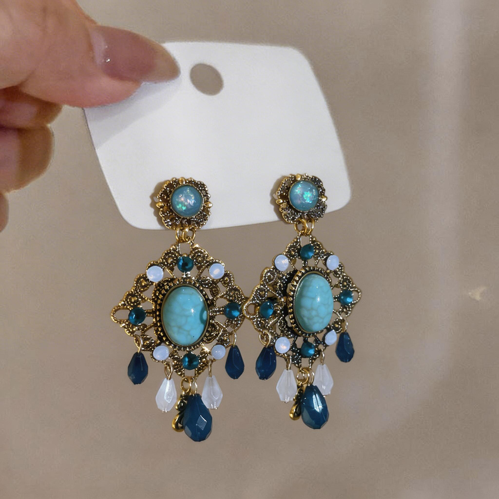 Bông tai hình thoi cổ điển cao cấp, sang trọng và thanh lịch dành cho nữ