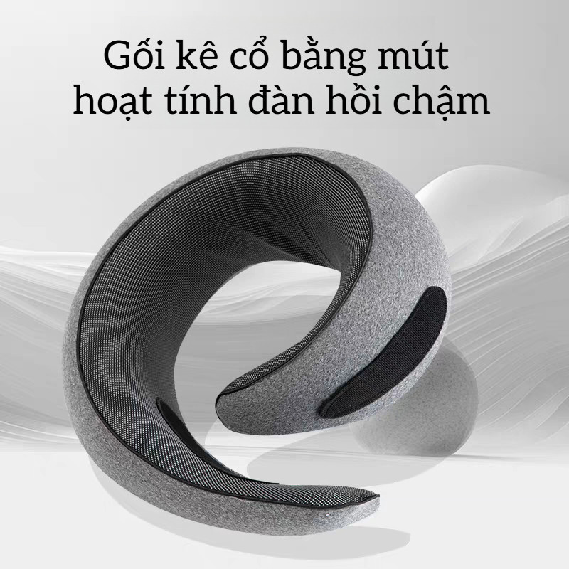 Gối Kê Cổ Chữ U Cao Su Non Công Thái Học 360° - Thiết Kế Ôm Sát, Dùng Khi Ngủ Trên Máy Bay, Tại Văn Phòng