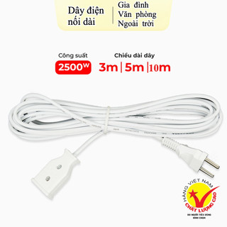 Dây điện nối dài Nguồn, dây cắm điện nối dài 3m, 5m, 10m，Dùng cho gia đình, bàn làm việc, xây dựng và ngoài trời