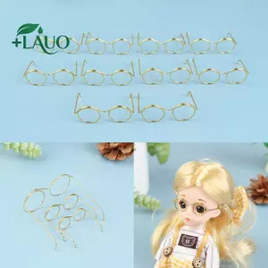 Springevenstar 5 / 10 Chiếc Thời Trang Khung Tròn Không Ống Kính Retro Mát Búp Bê Kính Cho 9 / 25 / 30cm Búp Bê Springevenstar