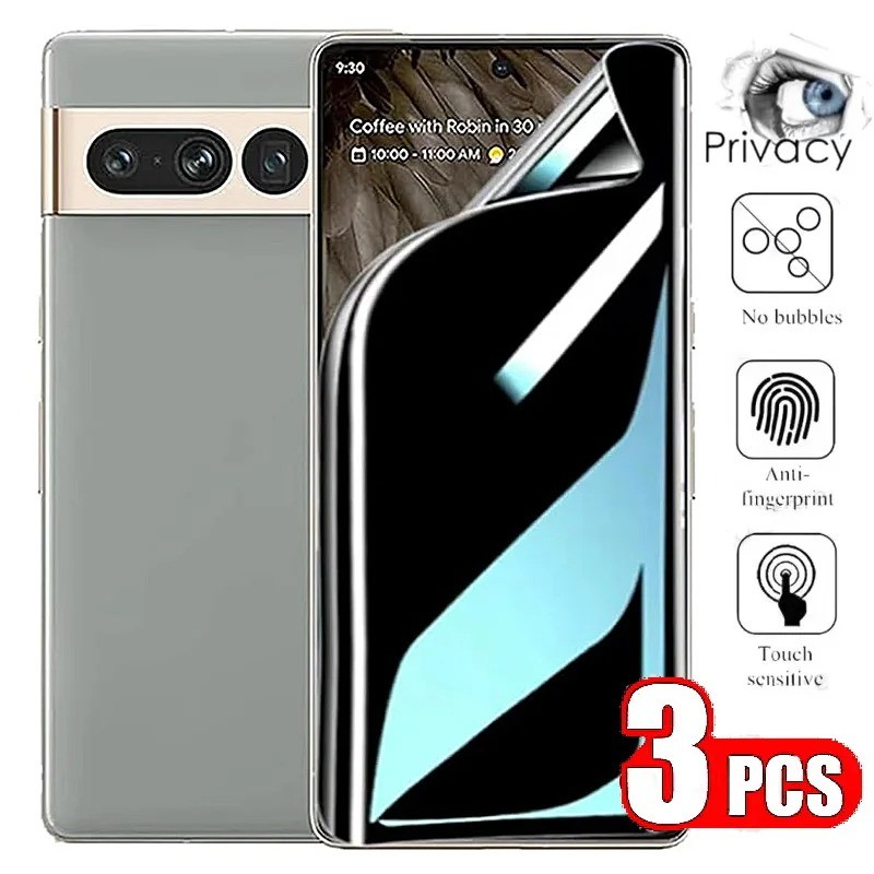 3 Phim Chống Nhìn Trộm Cho Google Pixel 10 10a 9 9a 8 8a Pro XL Phim Riêng Tư Màu Đen Riêng Tư Hydrogel Cho Google Pixel 6 6a 7 7a Pro Chống Gián Điệp HD Trong Suốt Bảo Vệ Màn Hình