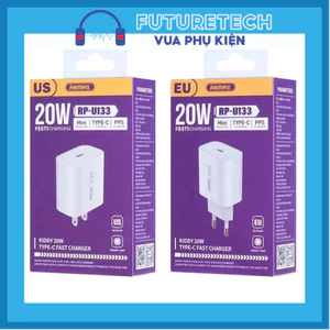 Củ Sạc Nhanh REMAX RP-U133 20W (Sạc Nhanh PD20W, QC 3.0 18W) Nhỏ Gọn không nóng máy BH 6 tháng