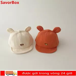 Mũ chống nắng trẻ em SAVORBOX, Mũ trẻ em hoạt hình ngoài trời, Bé trai và Bé gái Gấu dễ thương Mũ trẻ sơ sinh Hàn Quốc