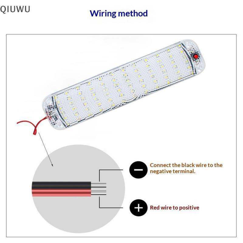 QIUWU 12V-80V Nội Thất Ô Tô Thanh Đèn Led Ống Đèn Trắng Cho Xe Tải Van Tru RV Camper Thuyền Đèn Trần Ô Tô Trong Nhà.